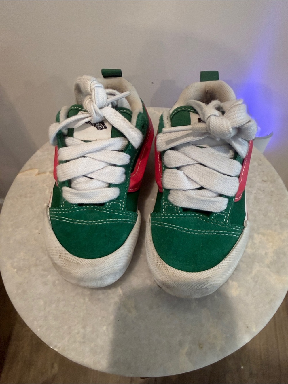 Vans Knu Skool Toddler/Kids 'Green Pink' Low-Top Sneakers